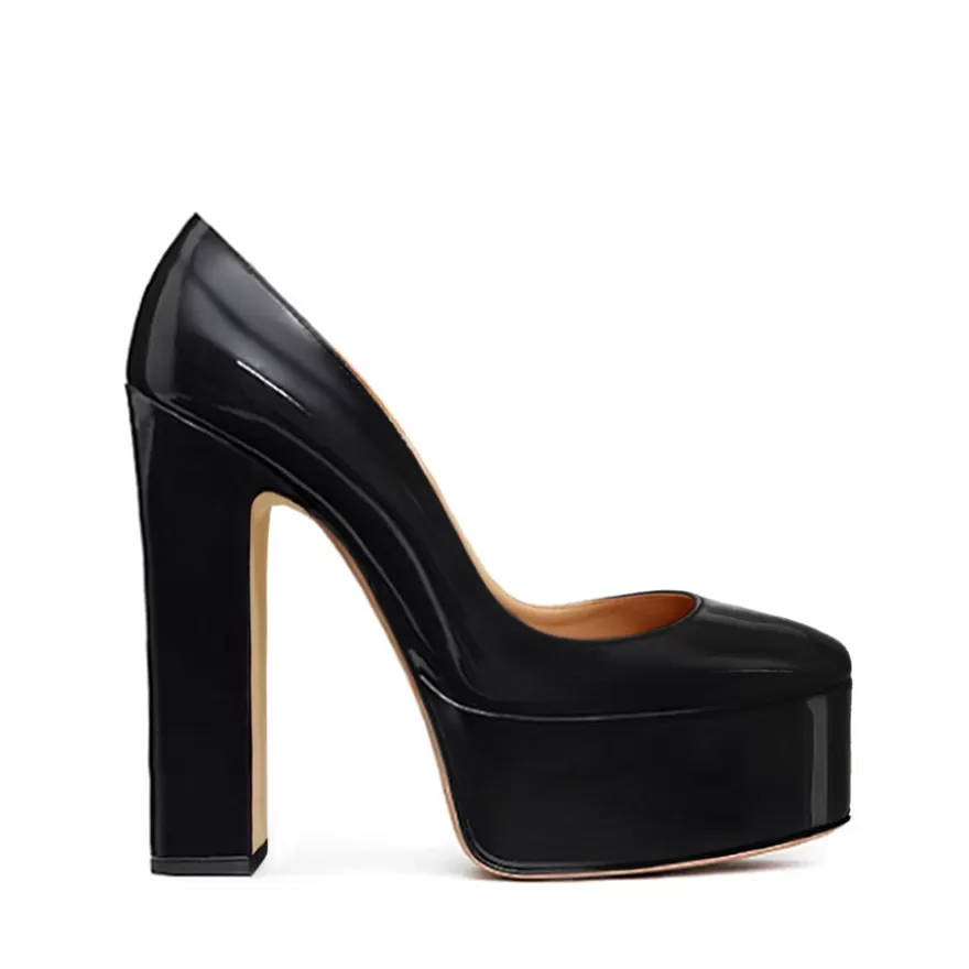 SHARLENE CALZATURE Decollete-Black Patent Leather Decollete - Cod. 38707 Nero