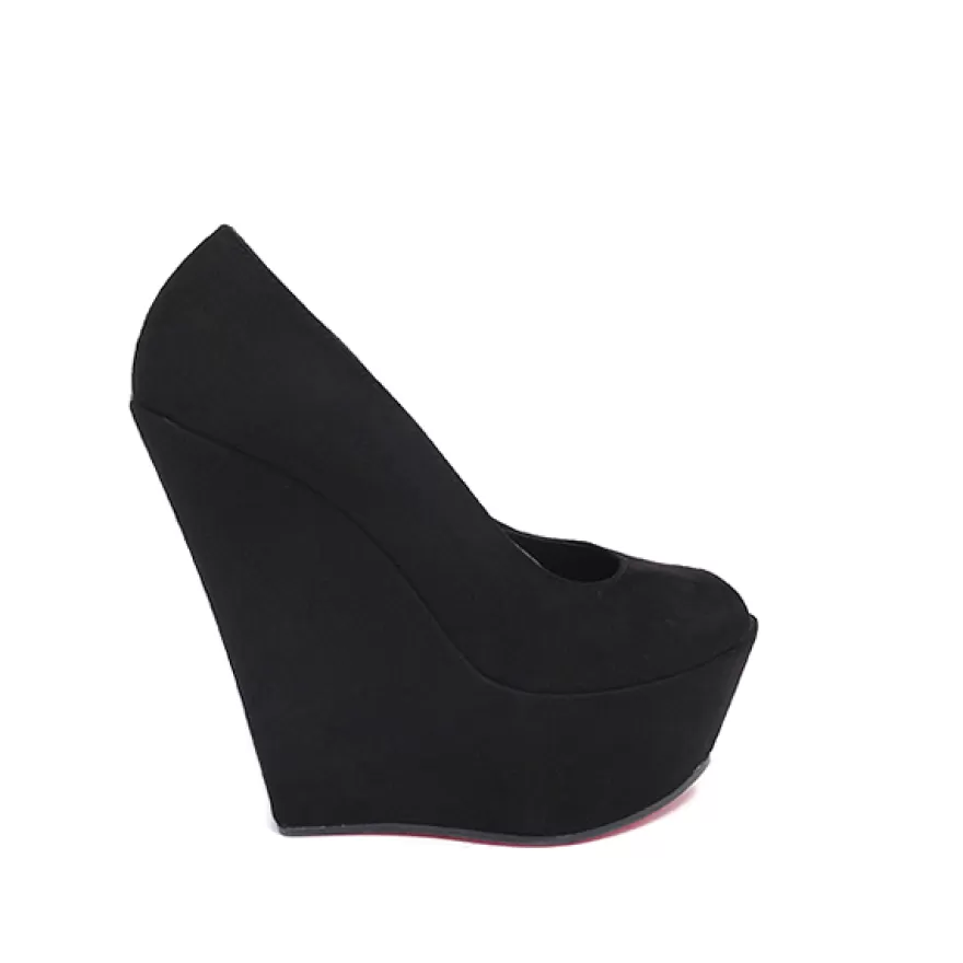 SHARLENE CALZATURE Zeppe-Black Suede Wedge - Cod. 6180