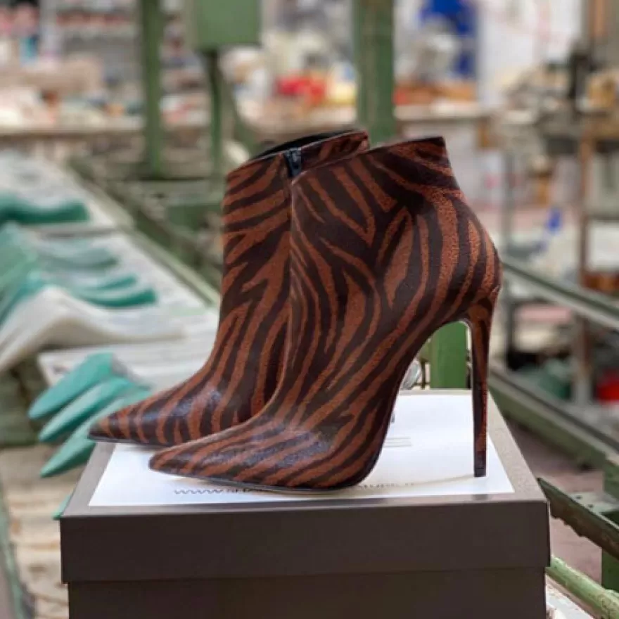 SHARLENE CALZATURE Tronchetti-Brown Zebra Print Ankle Boot - Cod. 29689