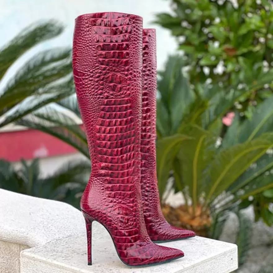 SHARLENE CALZATURE Boots-Burgundy Coconut Boot - Cod. 29723