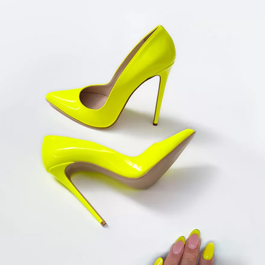 SHARLENE CALZATURE Decollete-Decollete Fluo Yellow Patent Leather - Cod. 22337 Giallo