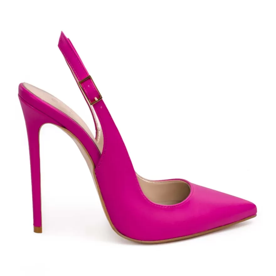 SHARLENE CALZATURE Decollete-Decollete Slingback Fuchsia Leather - Cod. 40186 Fuxia