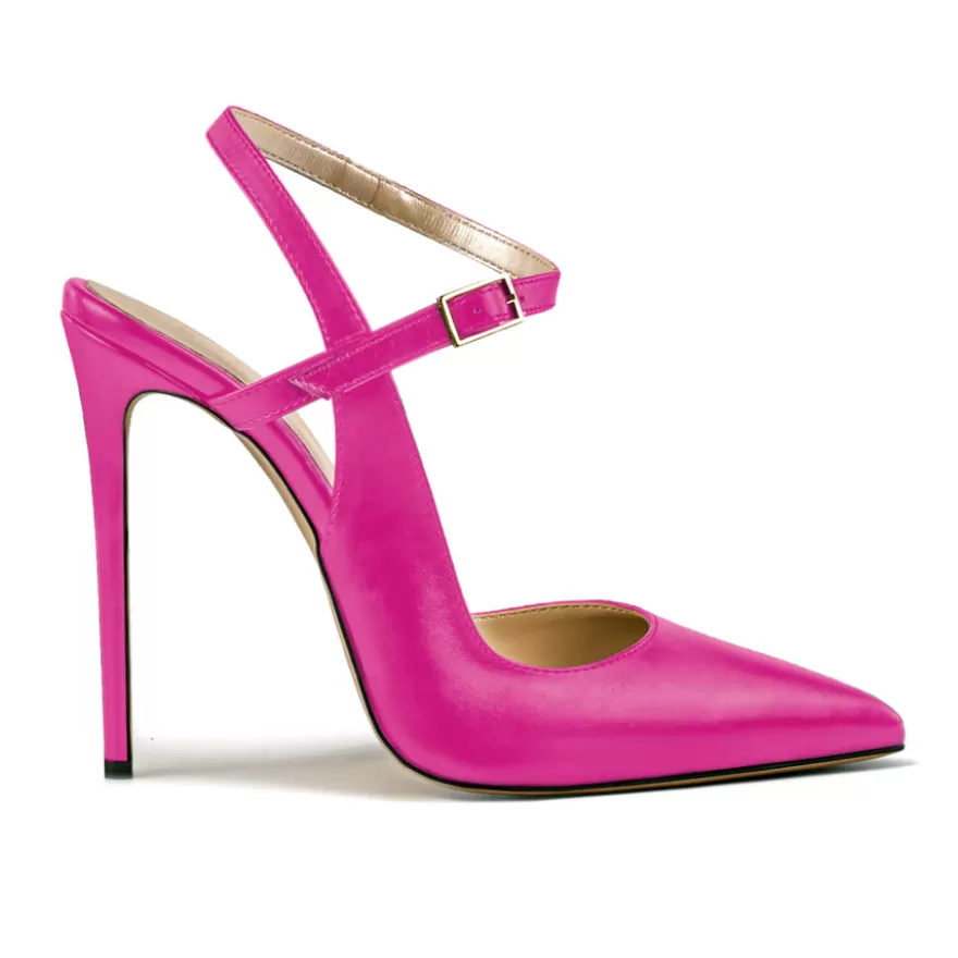 SHARLENE CALZATURE Decollete-Decollete Slingback Pelle – Cod. 30049 Fuxia