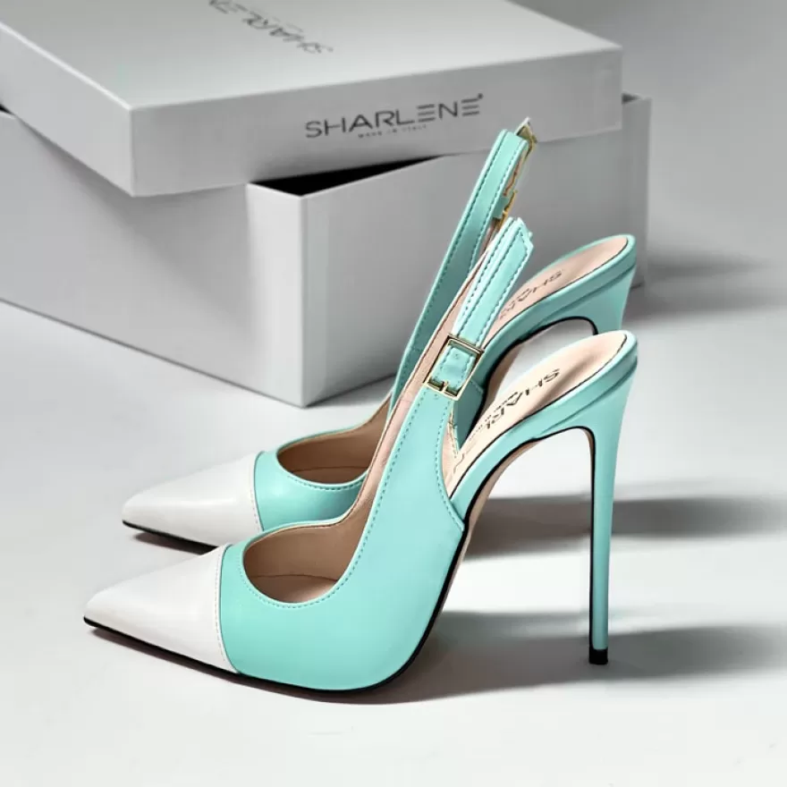 SHARLENE CALZATURE Decollete-Decollete Slingback /White Leather - Code 31961 Tiffany