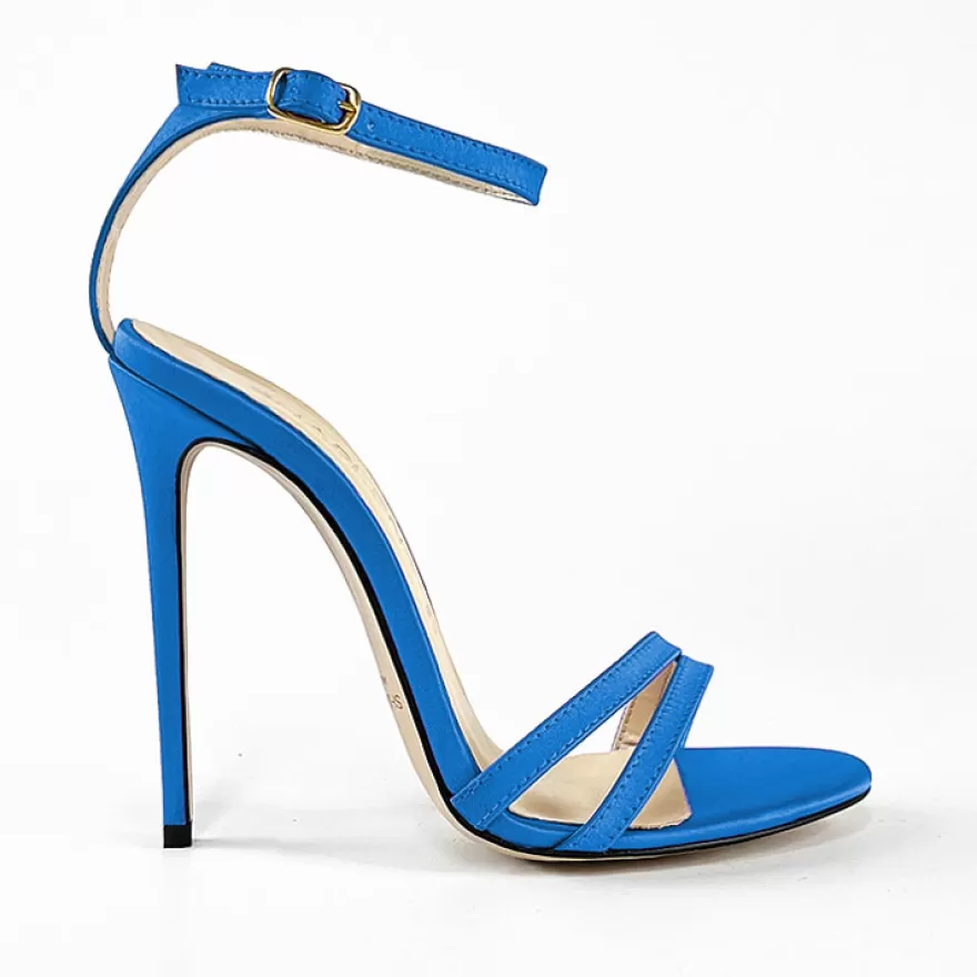 SHARLENE CALZATURE Sandals-E Satin Sandal - Cod. 32959 Blu