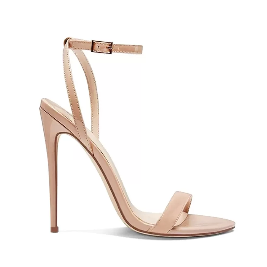 SHARLENE CALZATURE Sandals-Flesh Patent Leather Lace-Up Sandal - Cod. 32700 Carne