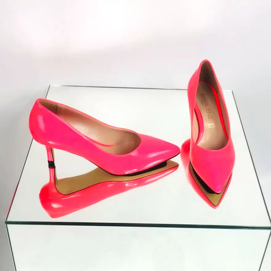 SHARLENE CALZATURE Decollete-Fuchsia Fluo Patent Leather Pumps - Cod. 21556