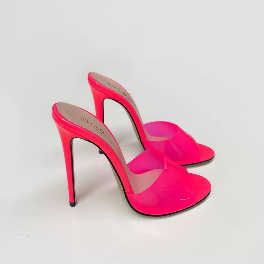 SHARLENE CALZATURE Sandals-Fuchsia Fluo Patent Leather/Vinyl Sandal - Cod. 17721