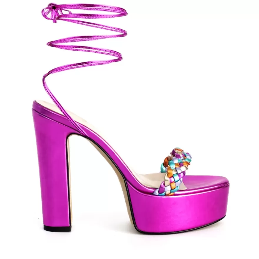 SHARLENE CALZATURE Sandals-Fuchsia/ Multicolor Laminated Sandal - Cod. 39995