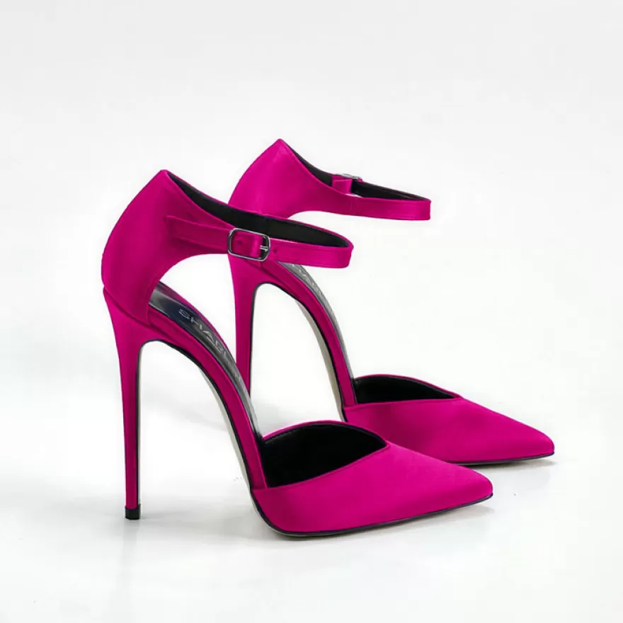 SHARLENE CALZATURE Sandals-Fuchsia Satin Sandal - Cod. 29001 Fuxia