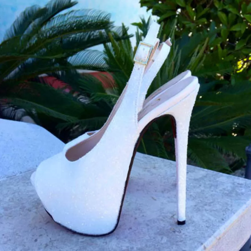 SHARLENE CALZATURE Decollete-Glitter White Pumps - Cod. 13767