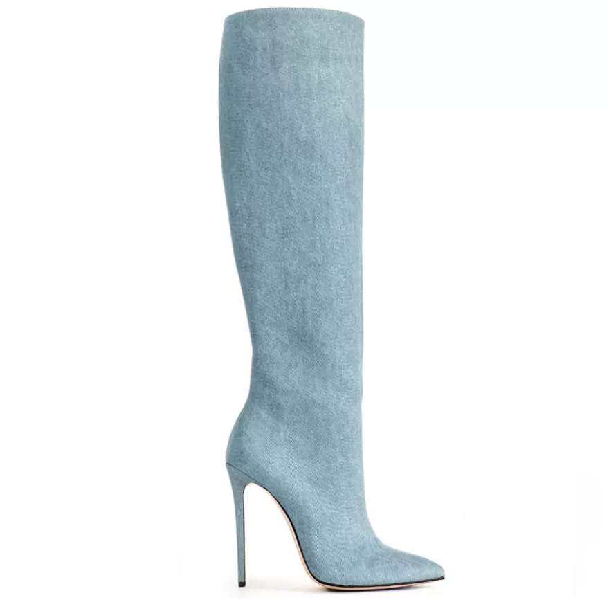 SHARLENE CALZATURE Boots-Light Blue Denim Boot - Cod. 39574 Jeans Chiaro