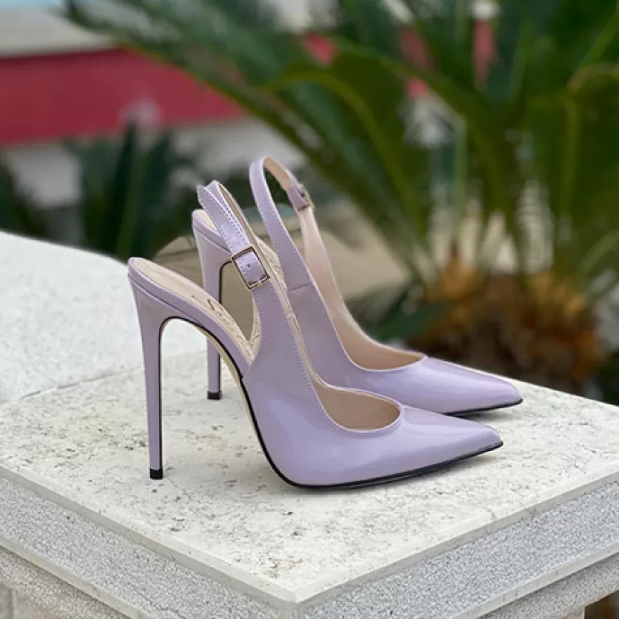 SHARLENE CALZATURE Decollete-Lilac Patent Leather Pumps - Cod. 28487