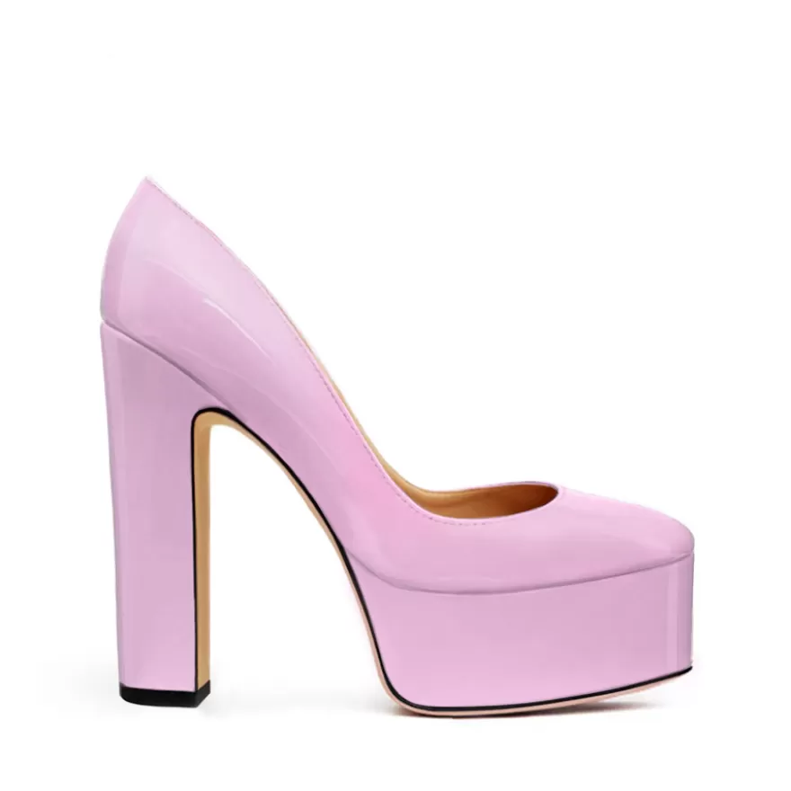 SHARLENE CALZATURE Decollete-Lilac Patent Leather Pumps - Cod. 38838 Lilla