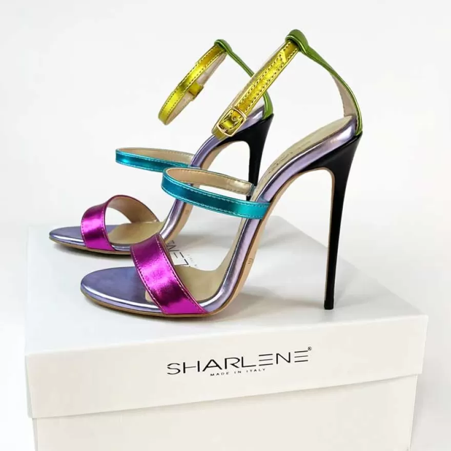 SHARLENE CALZATURE Sandals-Multicolor Laminated Sandal - Cod. 33946