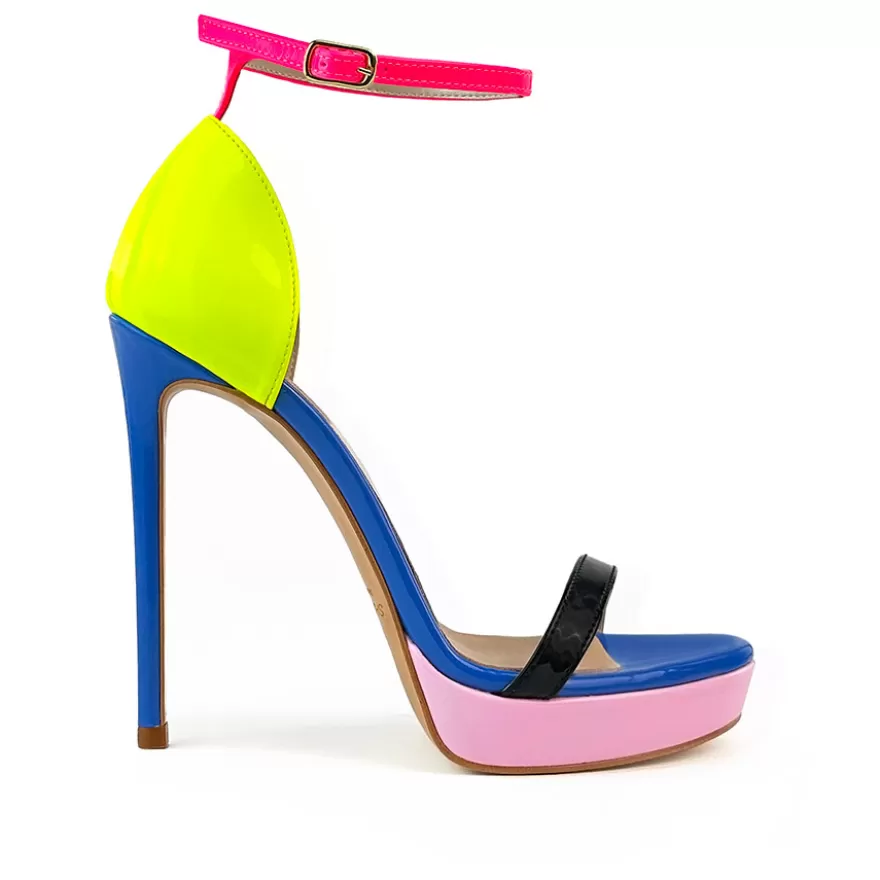 SHARLENE CALZATURE Sandals-Multicolor Patent Leather Sandal - Cod. 42042