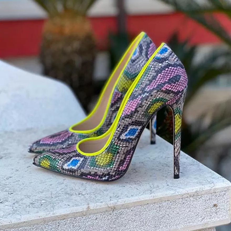 SHARLENE CALZATURE Decollete-Multicoloured/Yellow Python Decollete - Cod. 27382