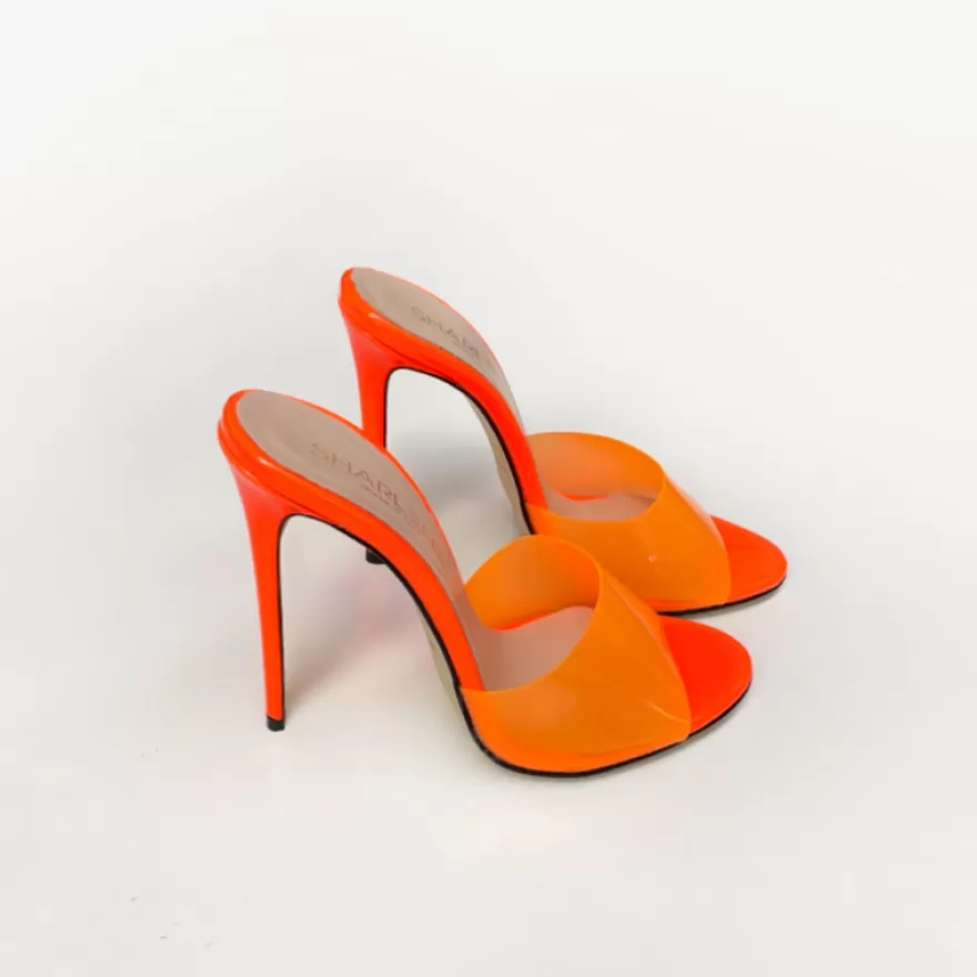 SHARLENE CALZATURE Sandals-Orange Patent Leather/Vinyl Sandal - Cod. 17803