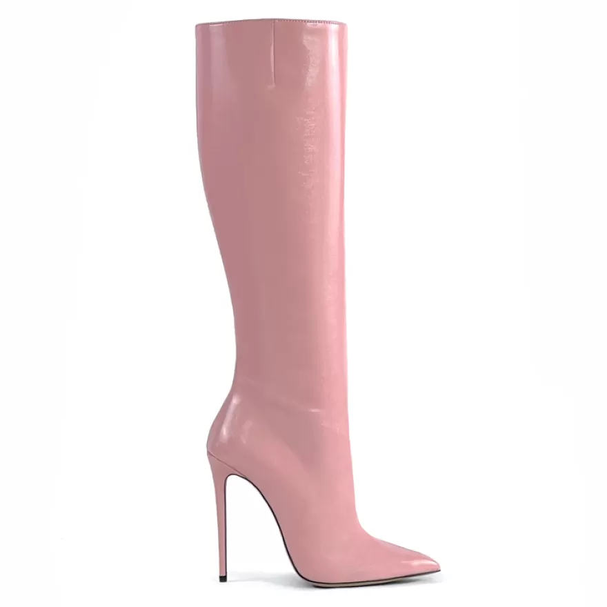 SHARLENE CALZATURE Boots-Pink Naplack Leather Boot - Cod. 36066 Rosa