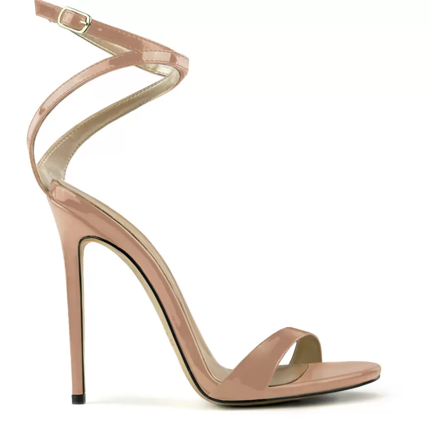 SHARLENE CALZATURE Sandals-Powder Patent Leather Slingback Sandal - Cod. 41467 Cipria