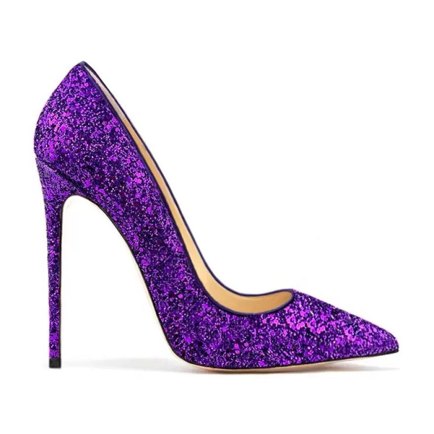 SHARLENE CALZATURE Decollete-Purple Glitter Decollete - Cod. 29182 Viola