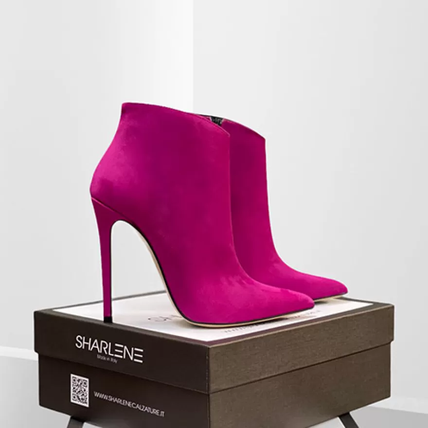 SHARLENE CALZATURE Tronchetti-Purple Suede Ankle Boot - Cod. 30207