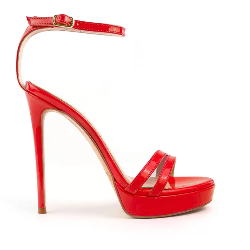 SHARLENE CALZATURE Sandals-Red Patent Leather Sandal - Cod. 41824 Rosso