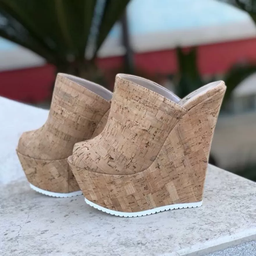 SHARLENE CALZATURE Zeppe-Sabot Cork Wedge - Cod. 19768